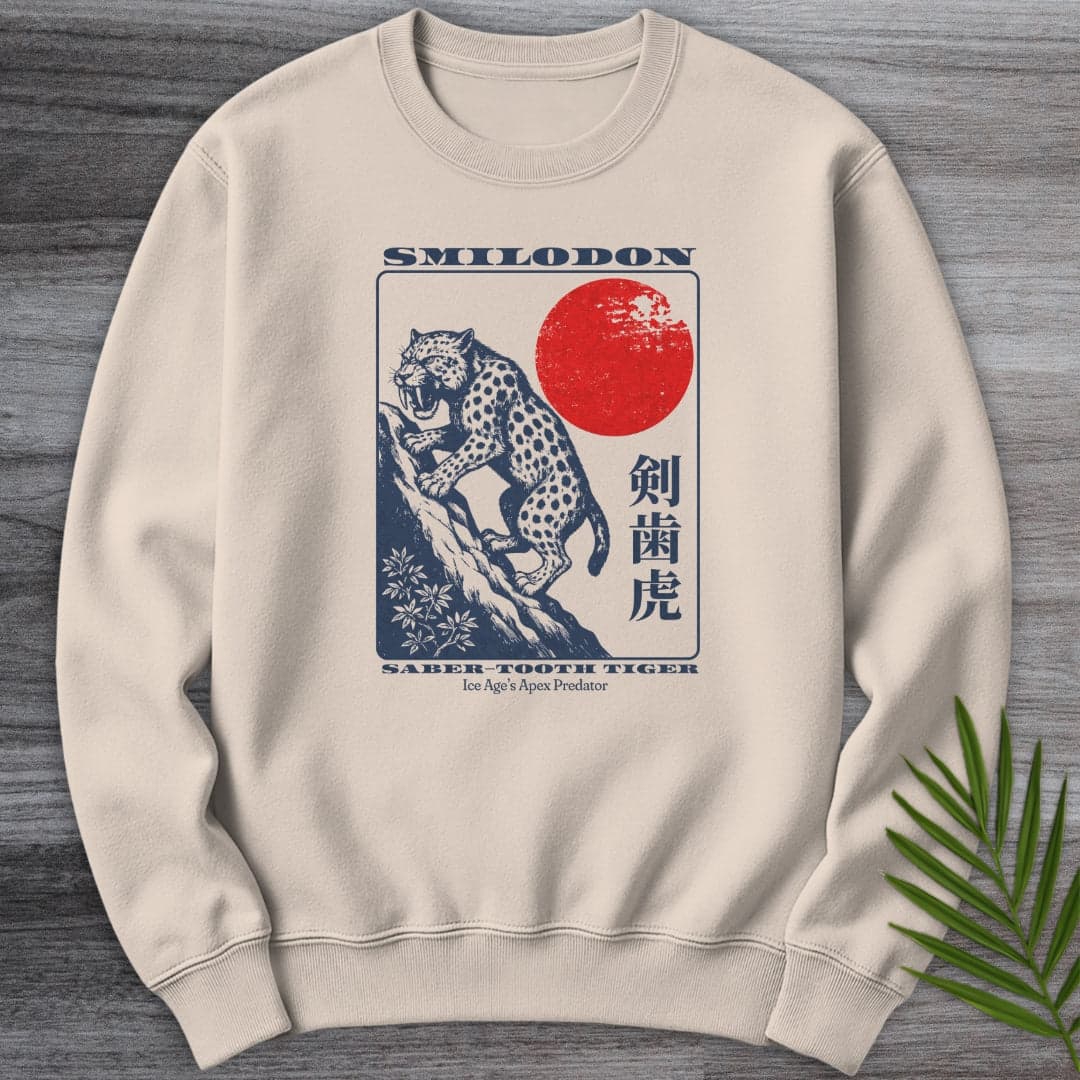 Sweatshirt Sand / S Vintage Saber-Tooth Tiger Crewneck