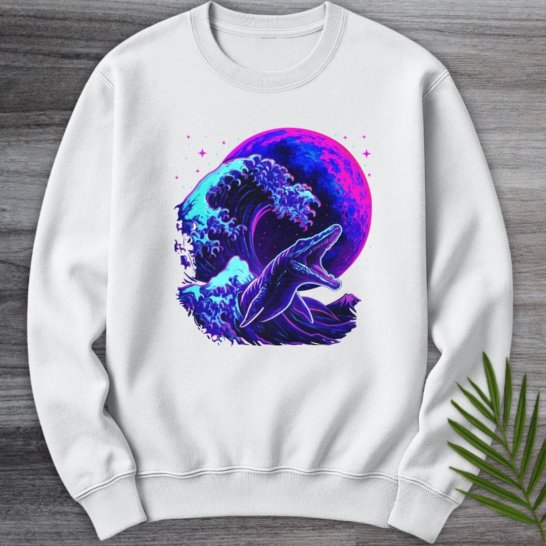 Sweatshirt White / S Mosasaur Cybermoon Wave Crewneck