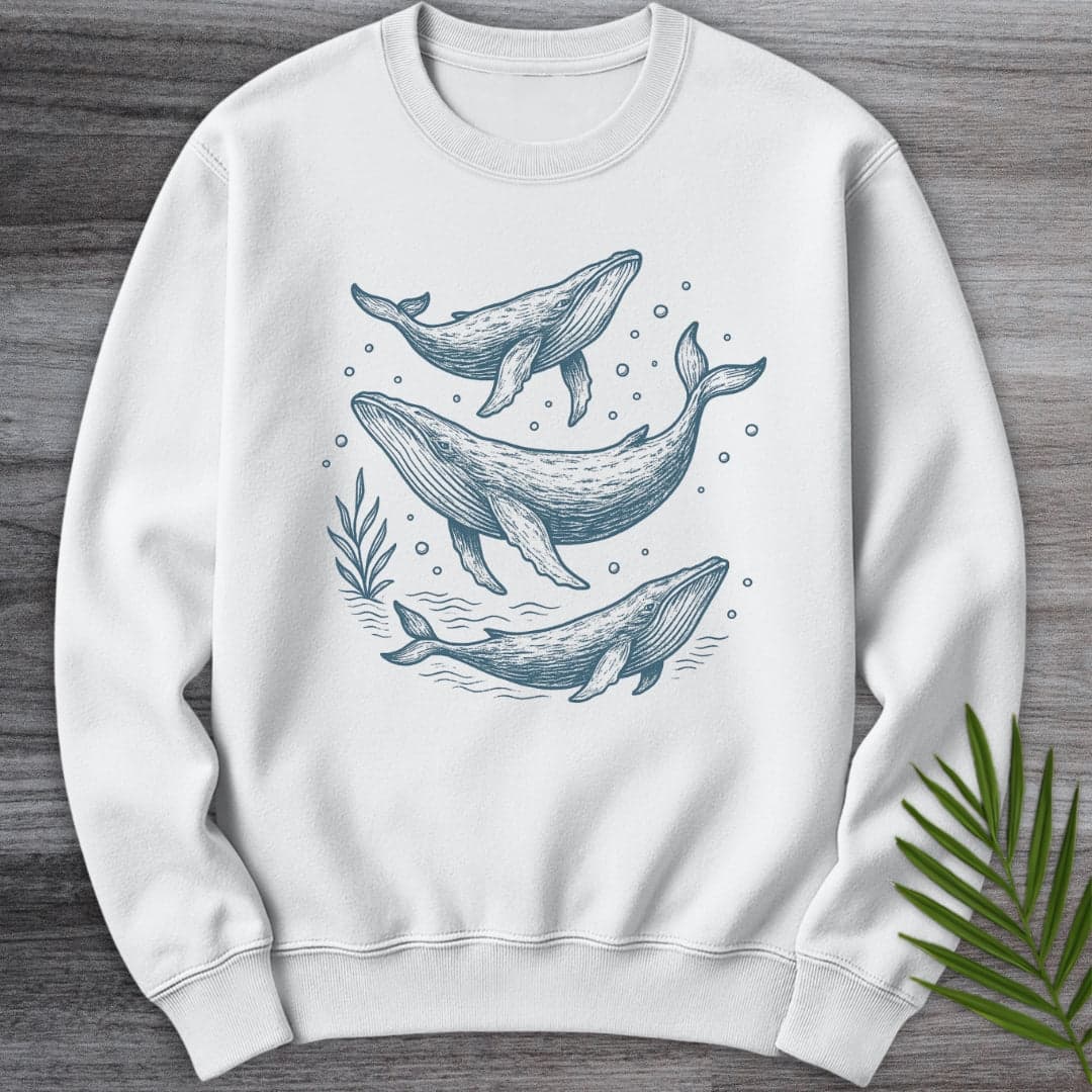 Sweatshirt White / S Oceanic Whale Mammal Crewneck