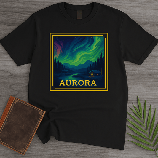 T-Shirt Black / S Aurora Borealis, Northern Nightscape T-Shirt