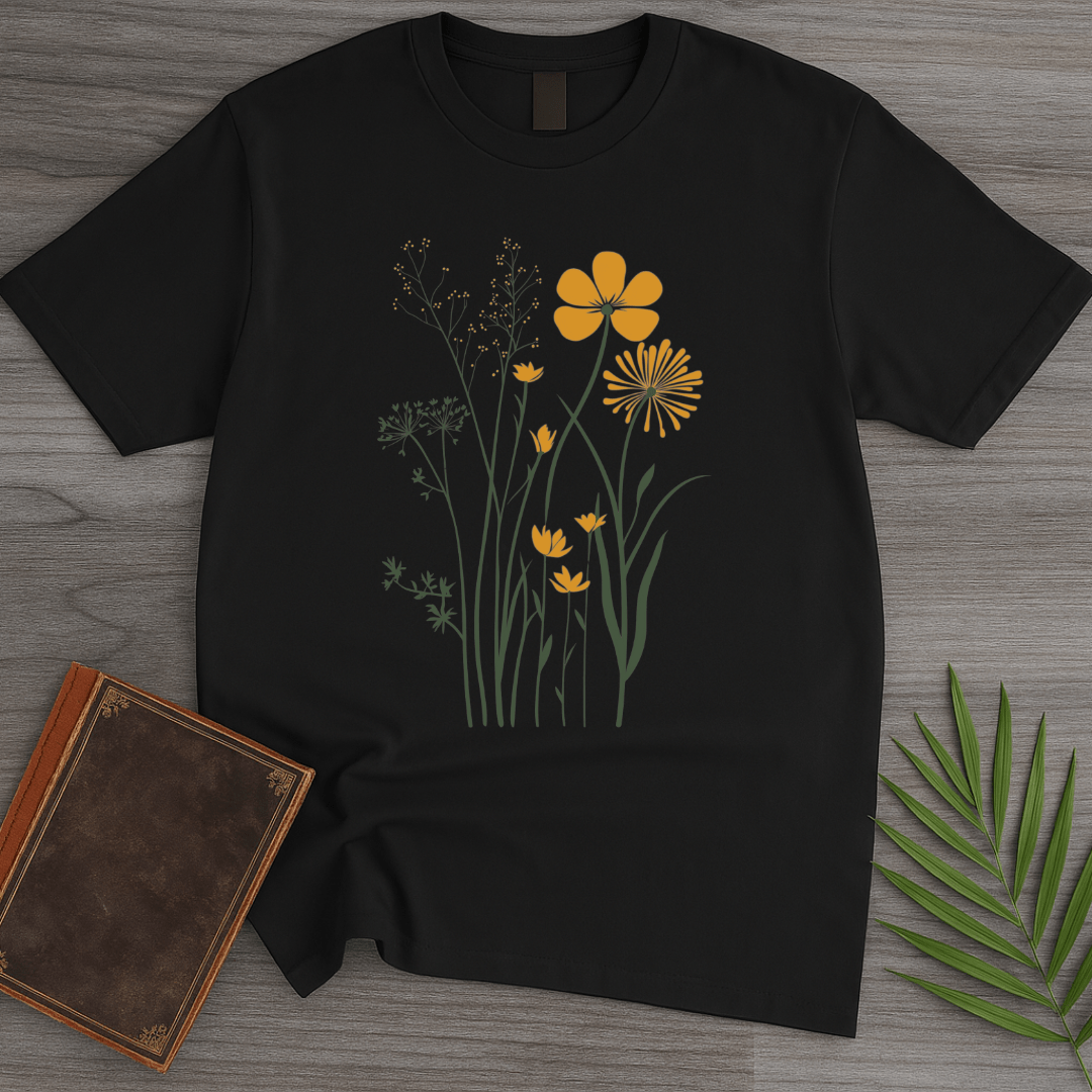 T-Shirt Black / S Blossoming Wetland Graphic T-Shirt