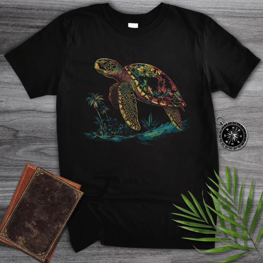 T-Shirt Black / S Colorful Island Turtle T-Shirt