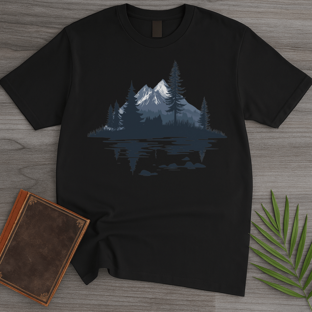 T-Shirt Black / S Glacial Mountain Pine Landscape T-Shirt