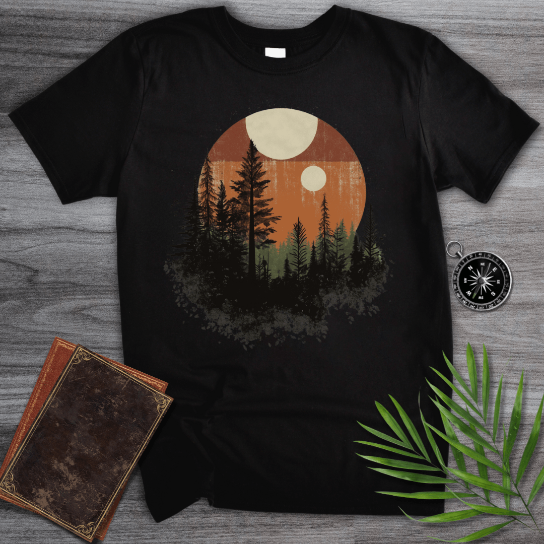 T-Shirt Black / S Sunset Forest Serenity T-Shirt