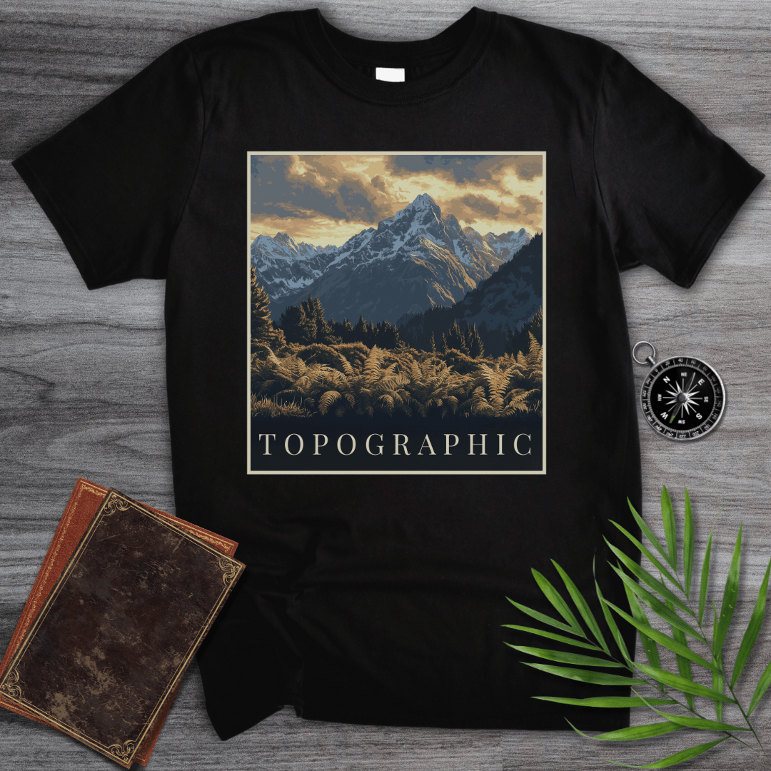 T-Shirt Black / S Topographic Stone Mountain T-Shirt