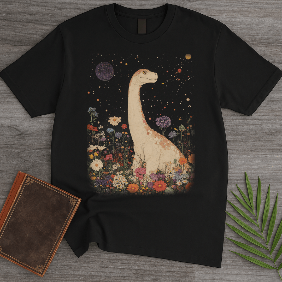 T-Shirt Black / S Vintage Floral Longneck T-shirt