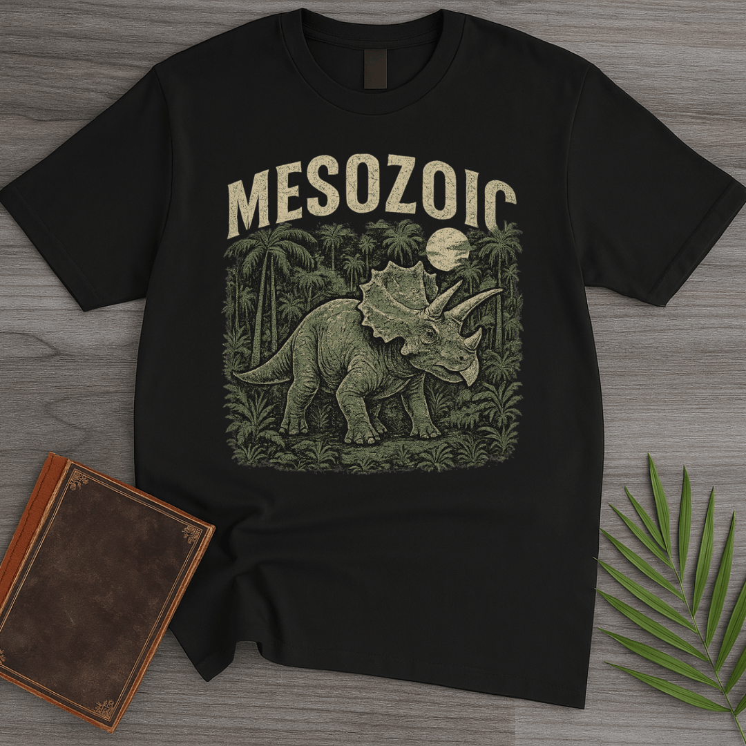 T-Shirt Black / S Vintage Mesozoic Horned Titan T-Shirt