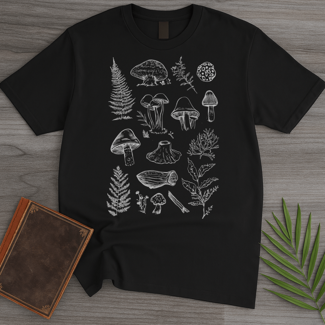 T-Shirt Black / S Vintage Spores & Ferns T-Shirt