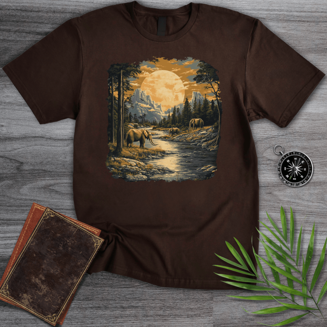 T-Shirt Dark Chocolate / S Archaic Elephants Moonlit Crossing T-Shirt