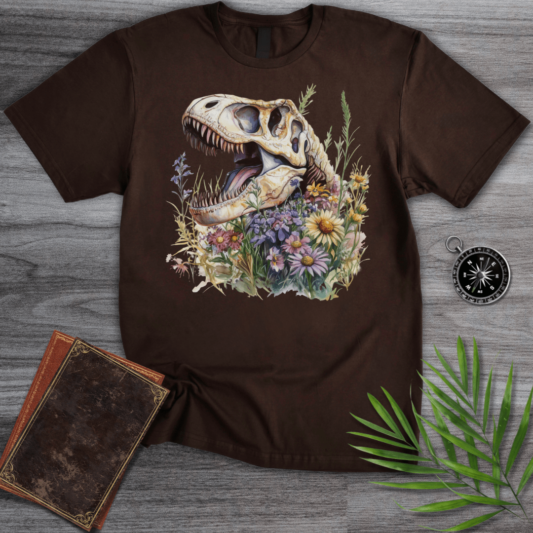 T-Shirt Dark Chocolate / S Blossoming T-Rex Fossil T-Shirt