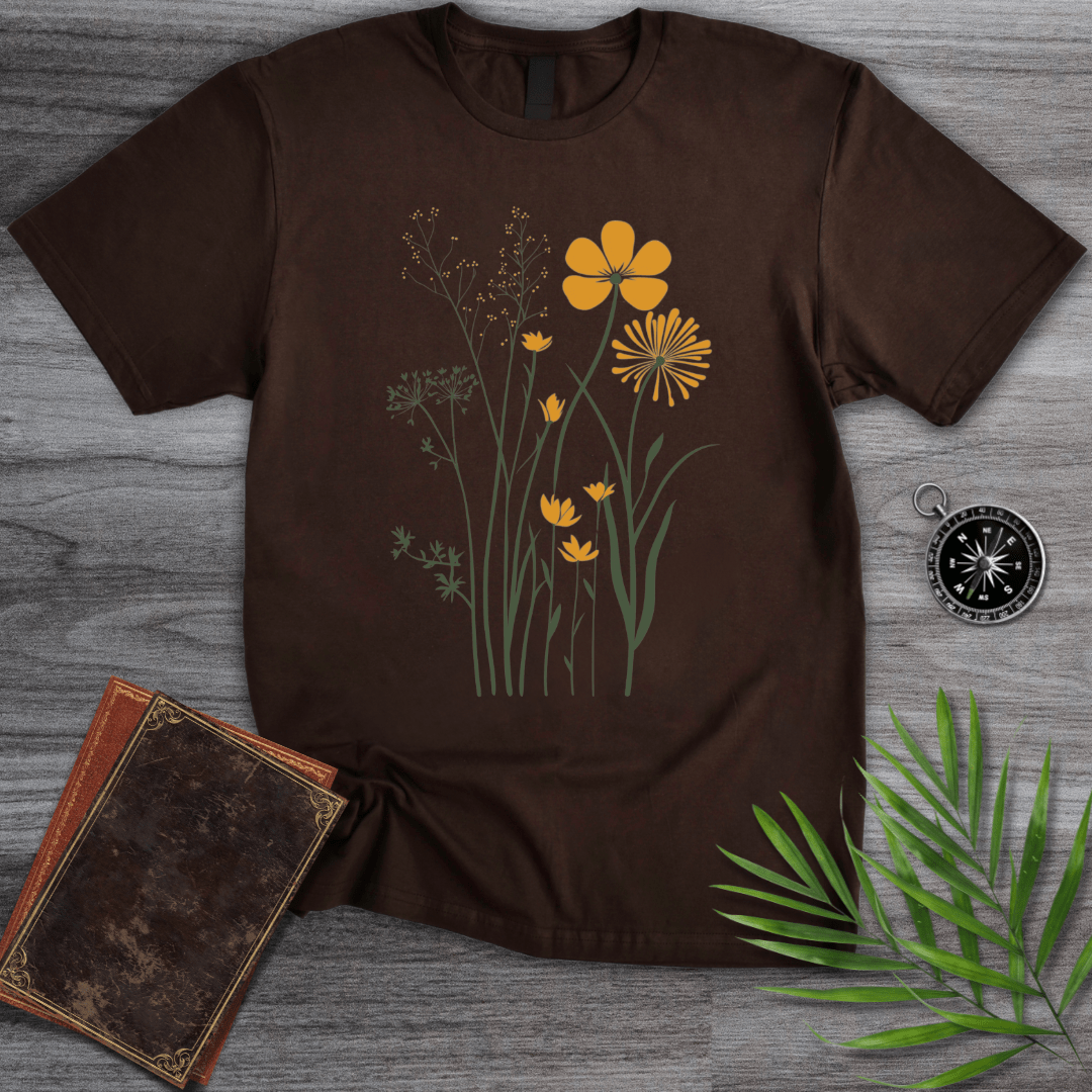 T-Shirt Dark Chocolate / S Blossoming Wetland Graphic T-Shirt