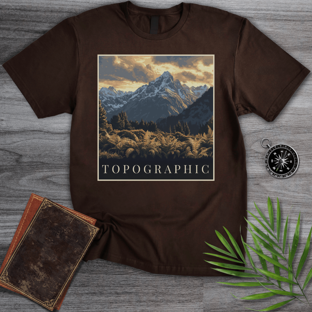 T-Shirt Dark Chocolate / S Topographic Stone Mountain T-Shirt