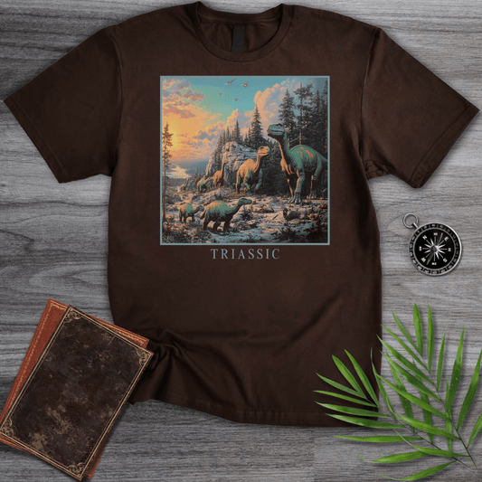 T-Shirt Dark Chocolate / S Triassic Herd of Dinosaurs Graphic T-Shirt