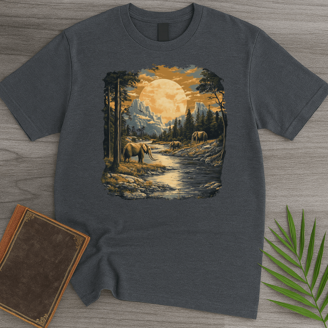 T-Shirt Dark Heather / S Archaic Elephants Moonlit Crossing T-Shirt