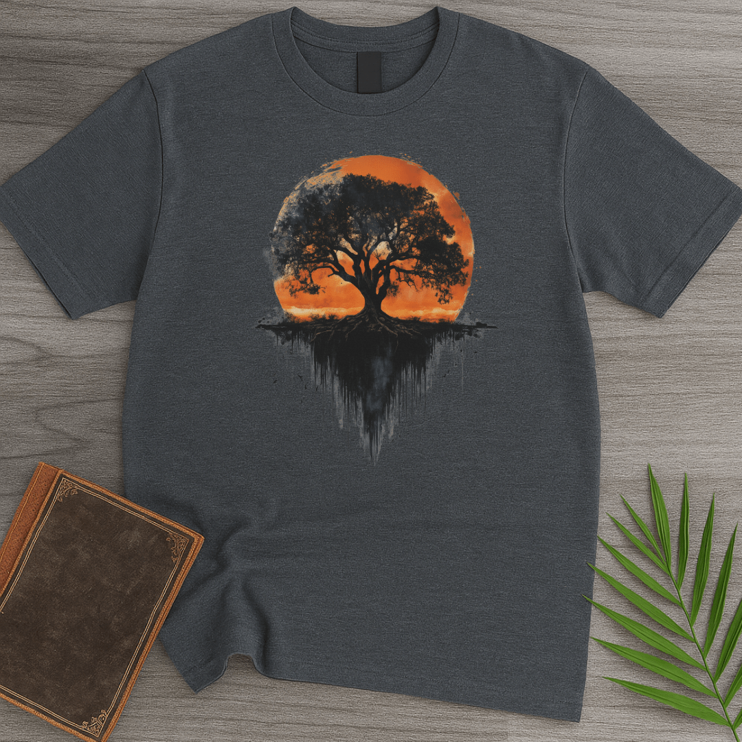 T-Shirt Dark Heather / S Black Sunset Elder Tree T-Shirt