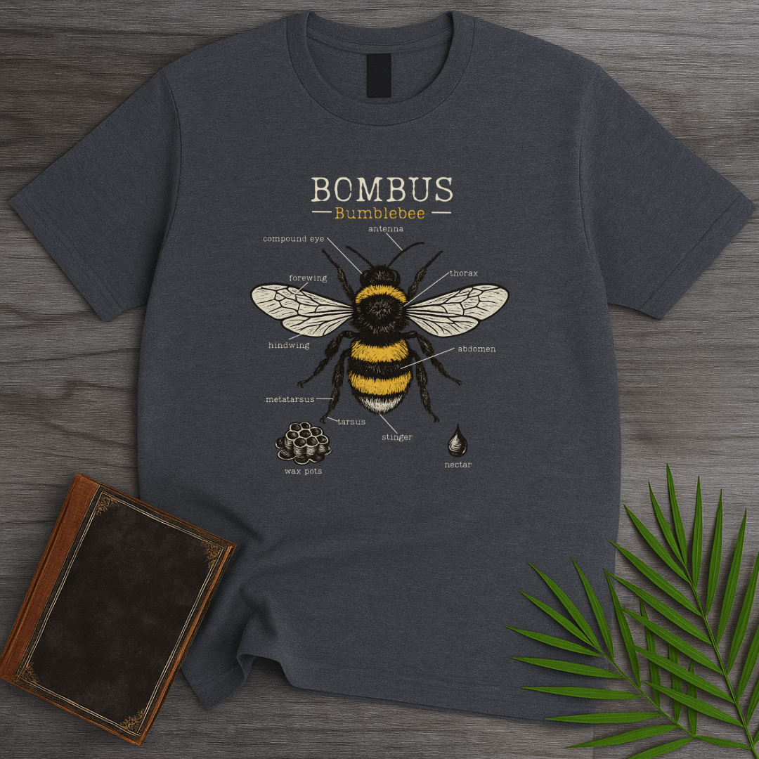 T-Shirt Dark Heather / S Bombus Bumblebee Anatomy T-Shirt
