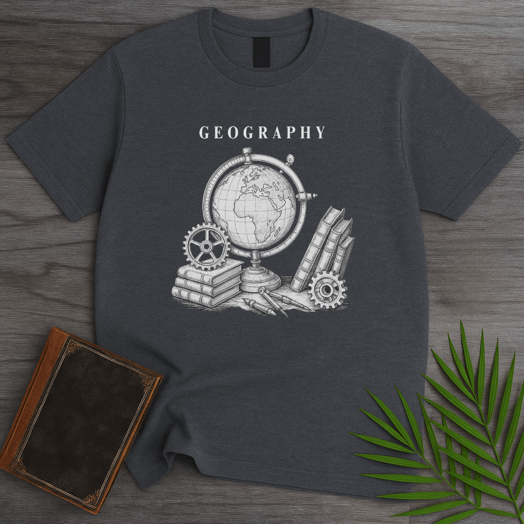 T-Shirt Dark Heather / S Geography Illustration Graphic T-Shirt