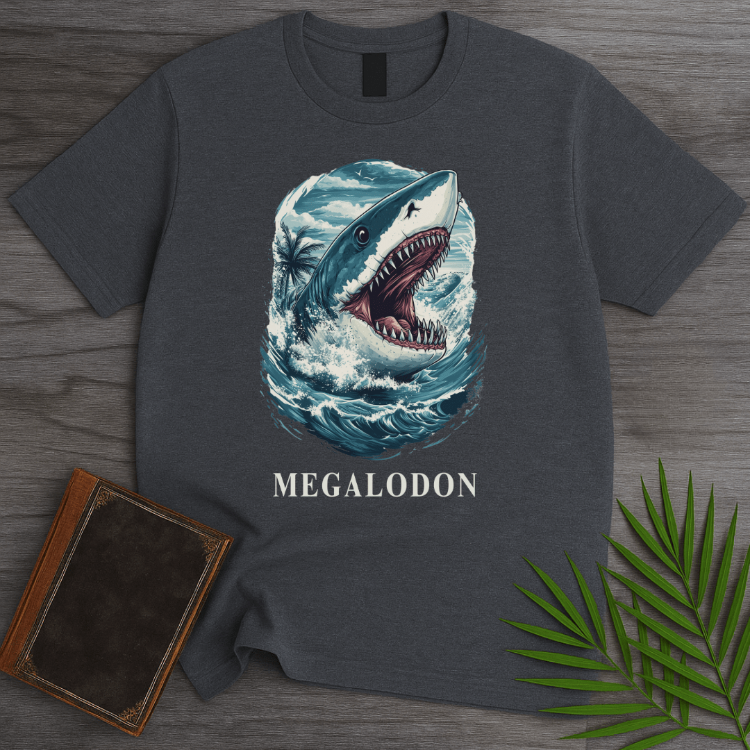 T-Shirt Dark Heather / S Jaws of History: Megalodon T-Shirt