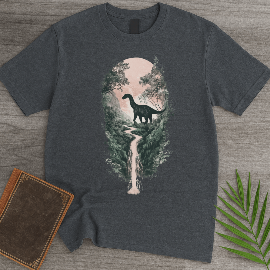 T-Shirt Dark Heather / S Jurassic Waterfall Forest T-Shirt