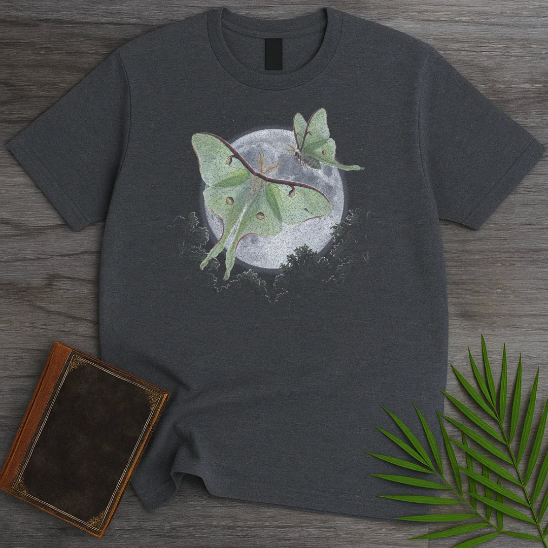 T-Shirt Dark Heather / S Moonlit Luna Moths T-Shirt