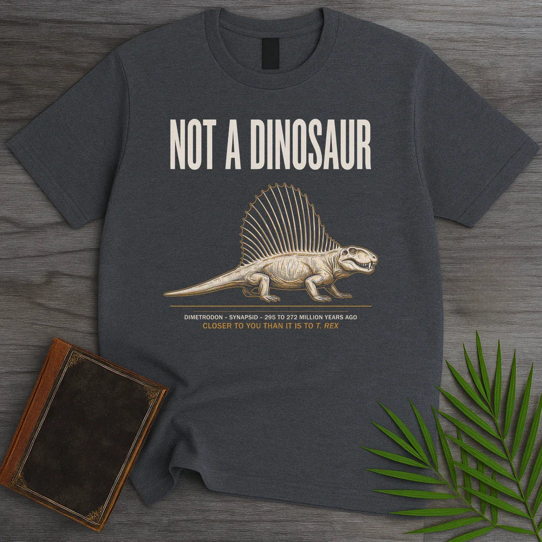 T-Shirt Dark Heather / S Not Dinosaur Dimetrodon T-Shirt