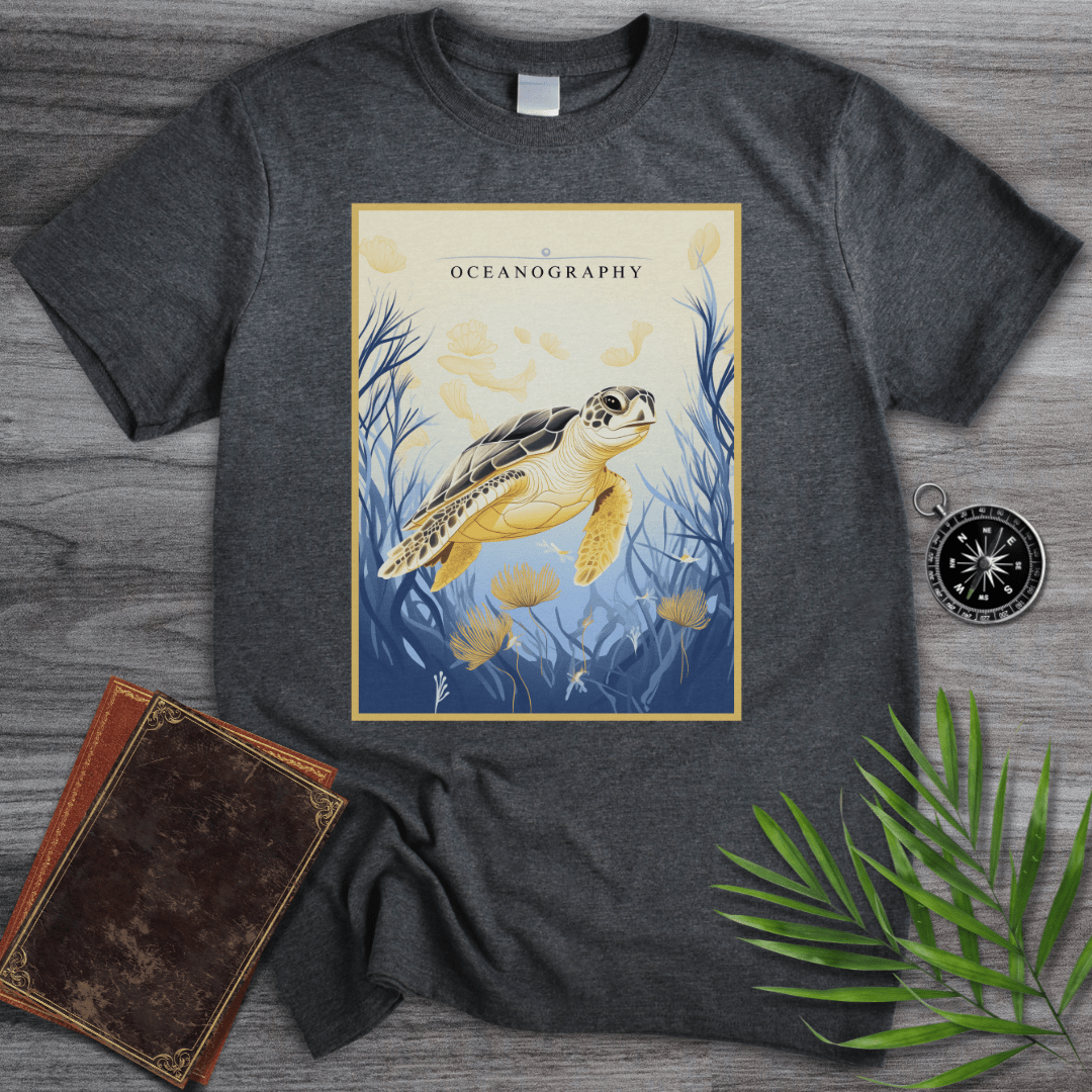 T-Shirt Dark Heather / S Oceanography: Marine Biology Sea Turtle T-Shirt