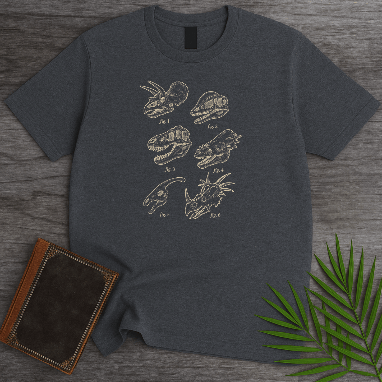 T-Shirt Dark Heather / S Paleontological Skull Figures T-Shirt