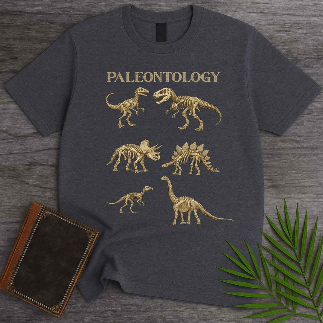 T-Shirt Dark Heather / S Paleontology Vintage Fossils T-Shirt