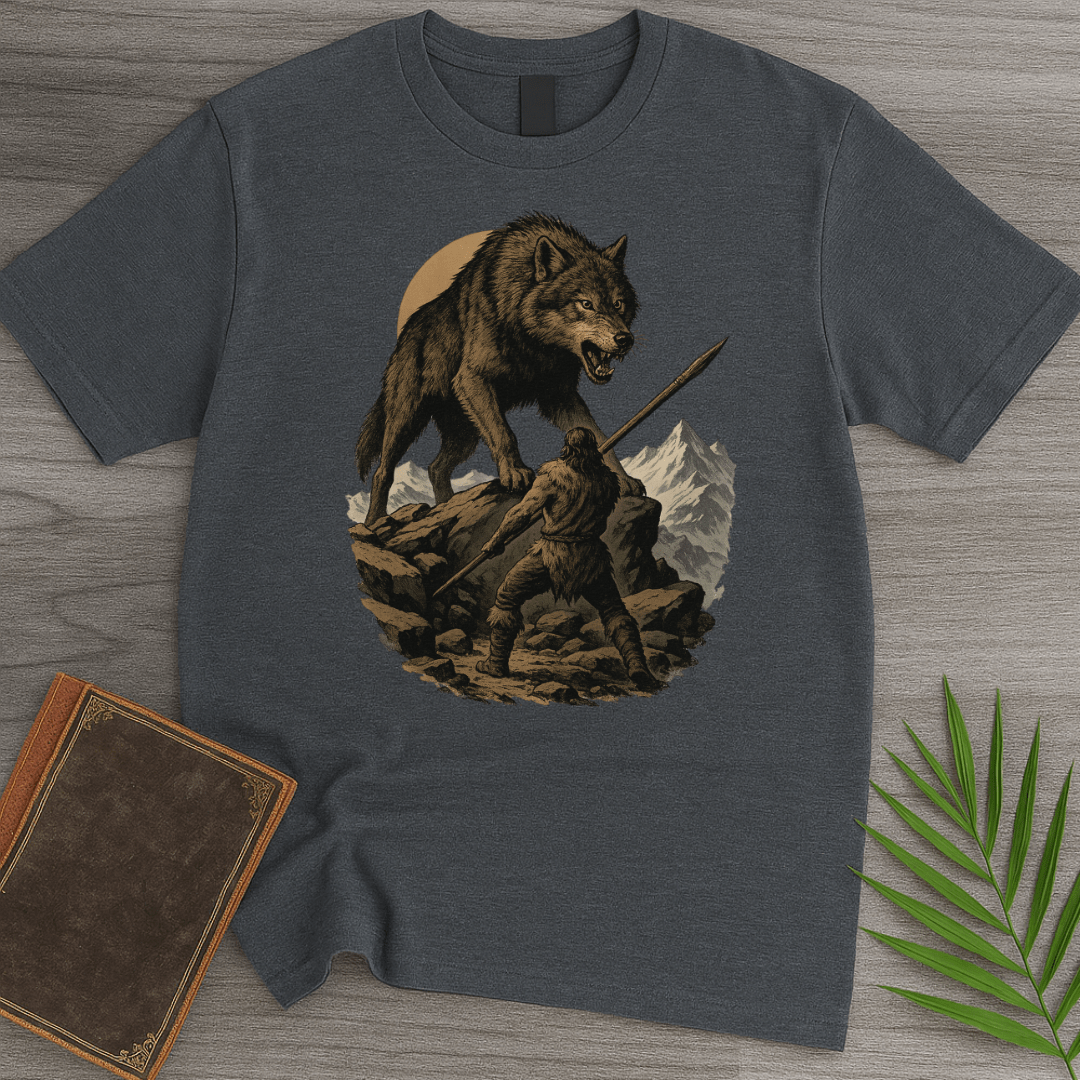 T-Shirt Dark Heather / S Pleistocene Dire Wolf Hunting T-Shirt