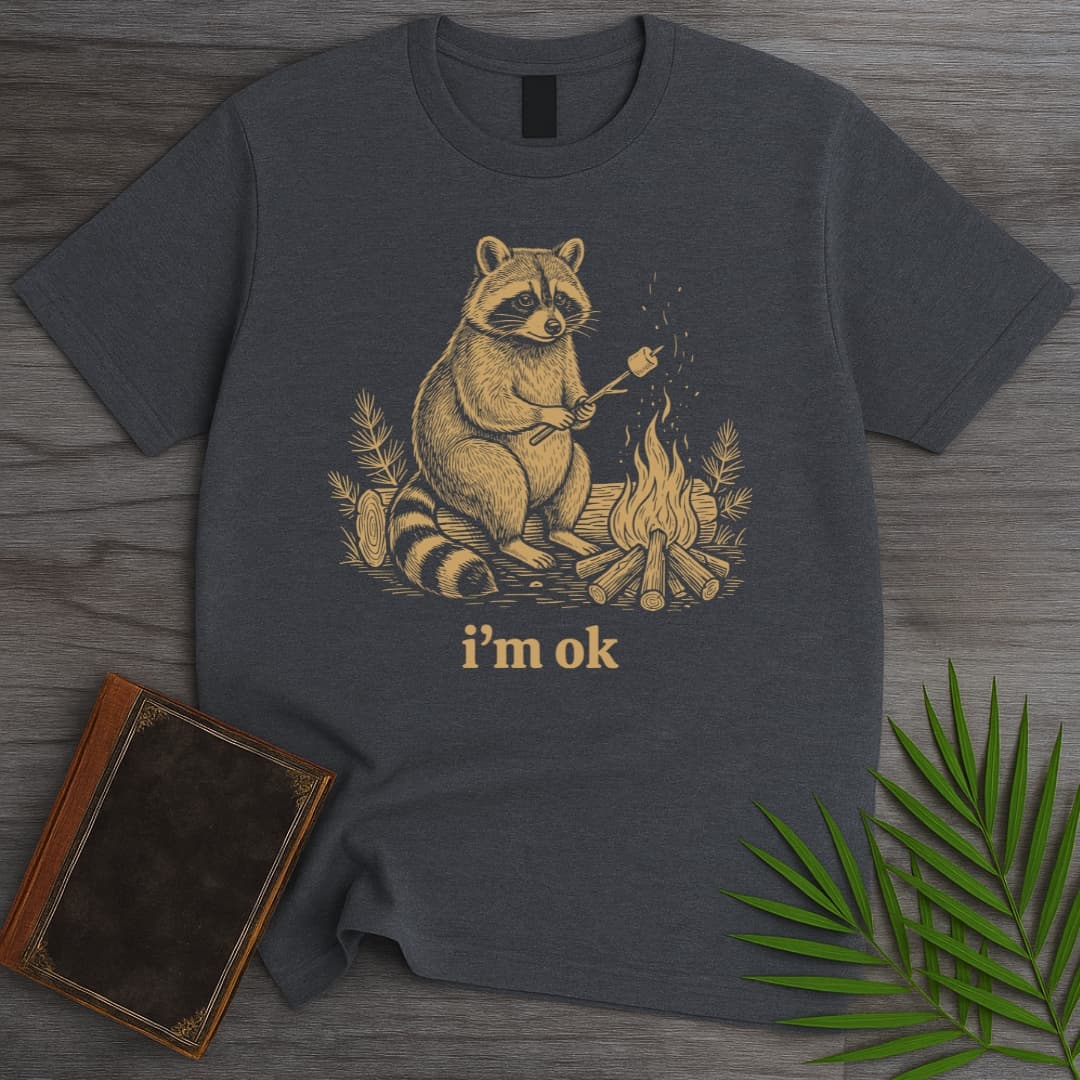 T-Shirt Dark Heather / S Stay Wild Stay Warm Raccoon T-Shirt