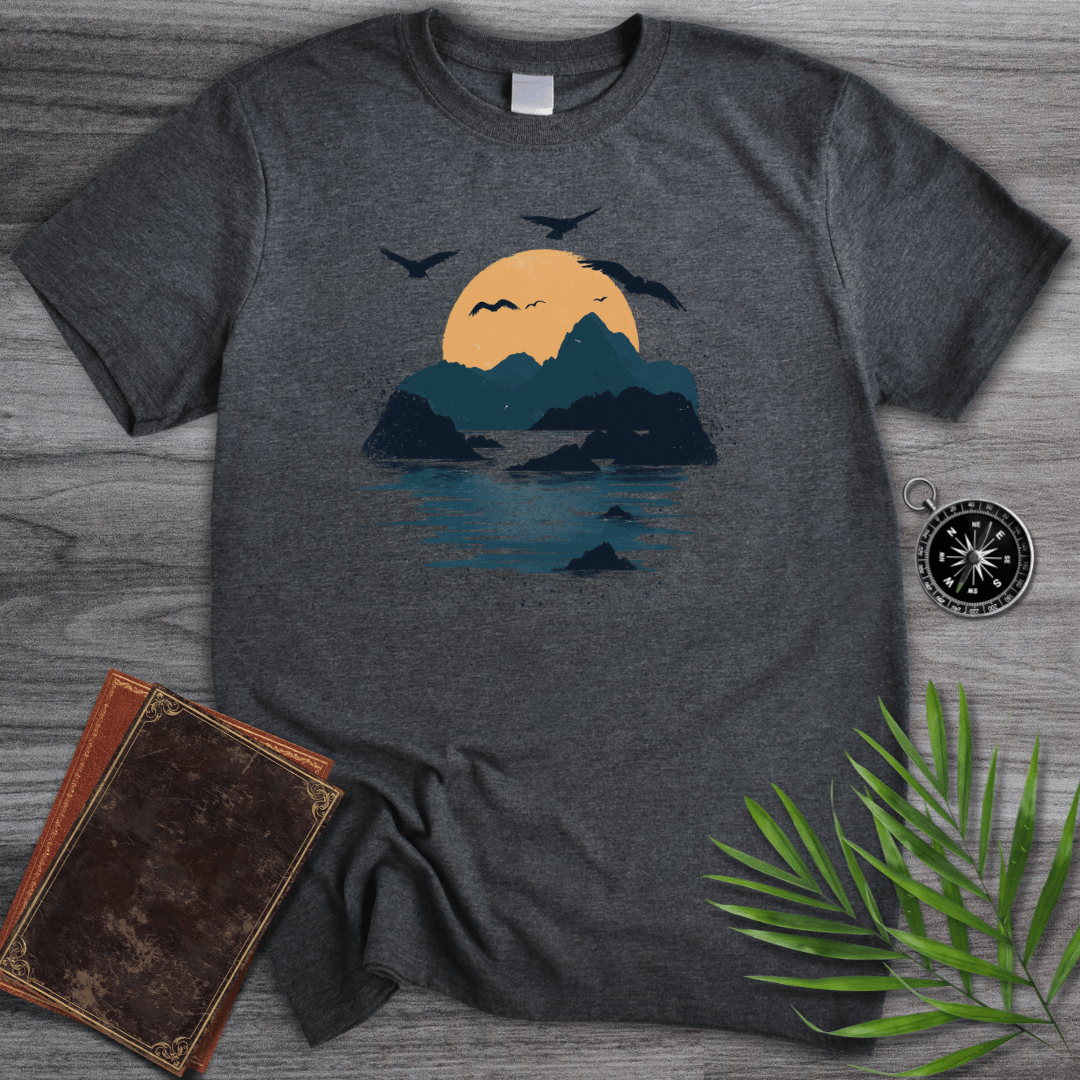 T-Shirt Dark Heather / S Sunset Coastal Shores Graphic T-Shirt