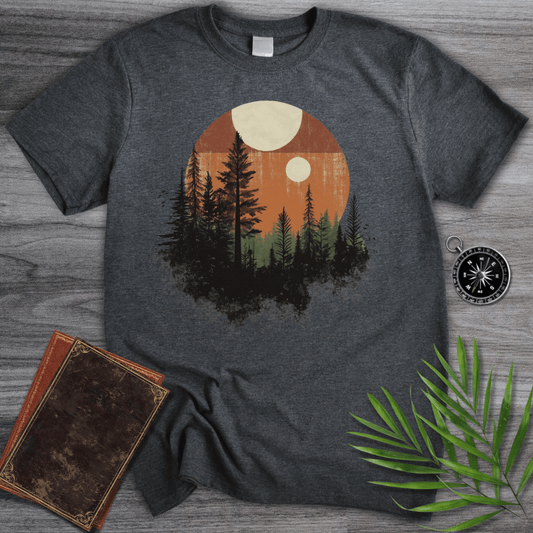 T-Shirt Dark Heather / S Sunset Forest Serenity T-Shirt
