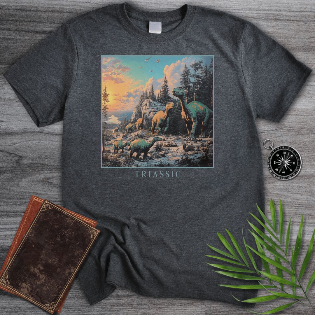 T-Shirt Dark Heather / S Triassic Herd of Dinosaurs Graphic T-Shirt