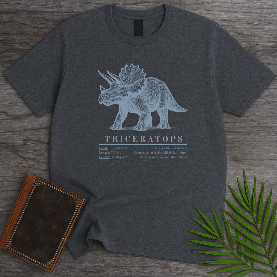 T-Shirt Dark Heather / S Triceratops Herbivorous Titan T-Shirt