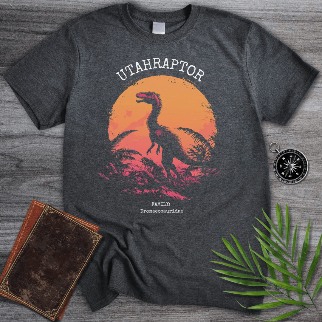 T-Shirt Dark Heather / S Utahraptor Vintage Classic T-Shirt
