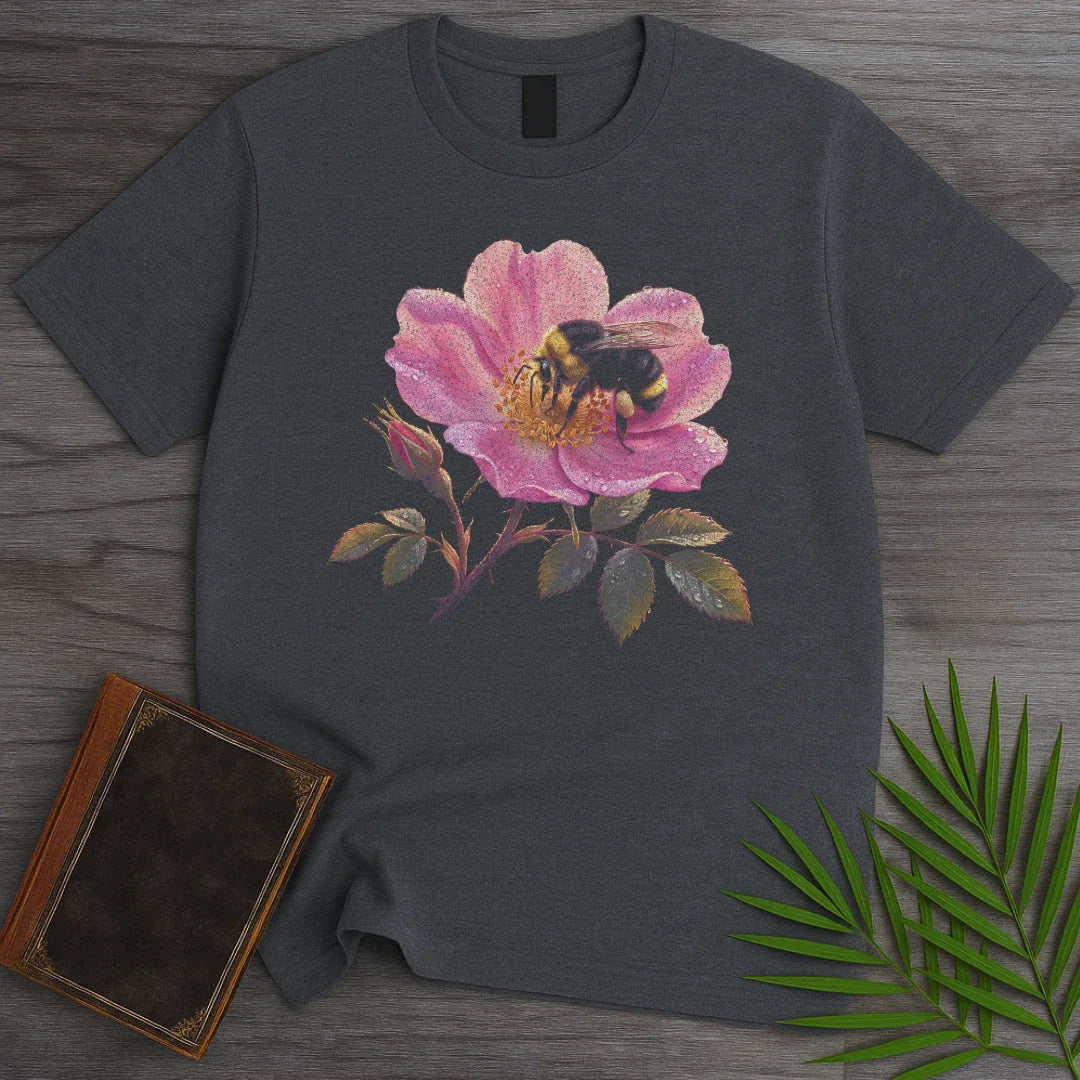 T-Shirt Dark Heather / S Wild Rose Bumblebee T-Shirt