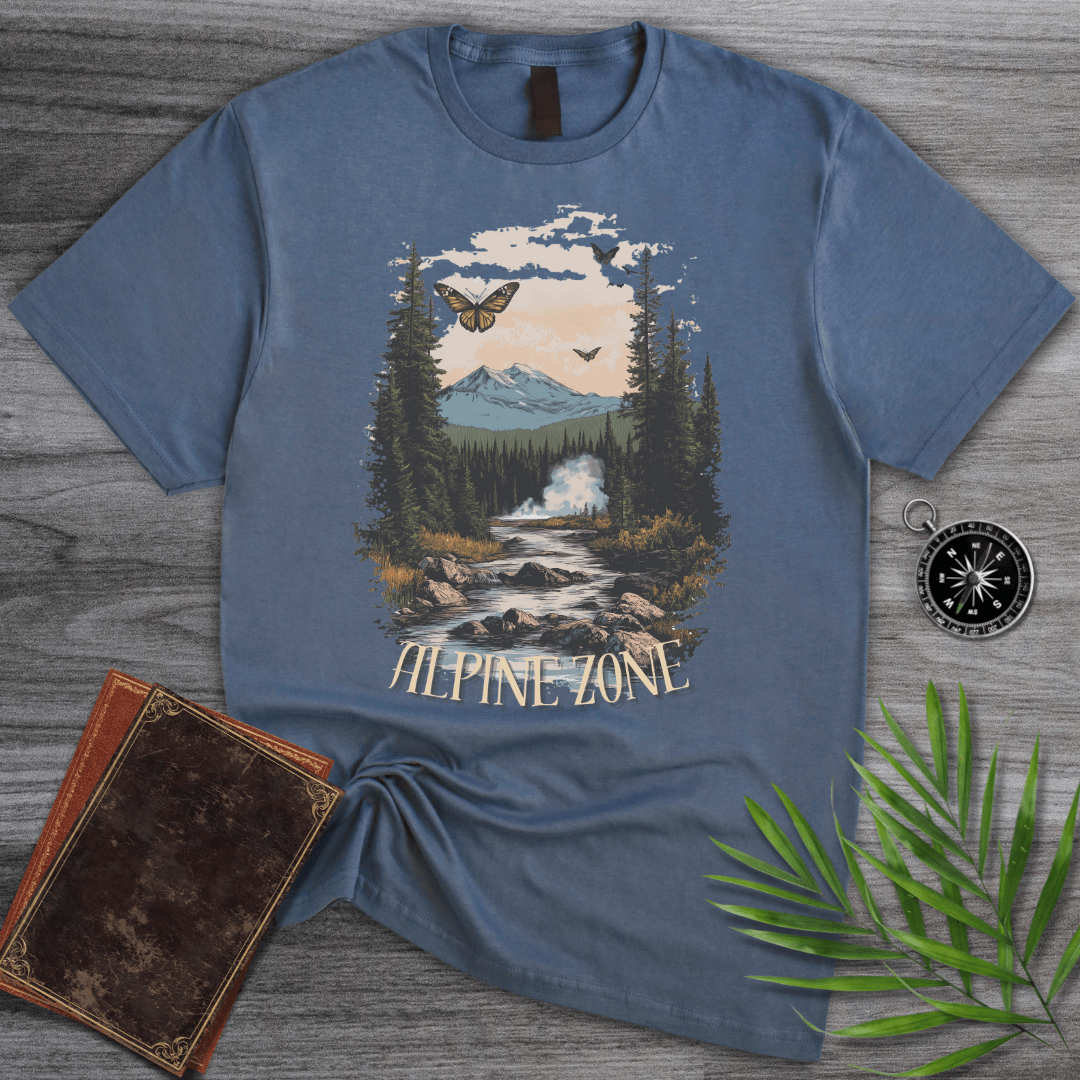 T-Shirt Heather Indigo / S Alpine Zone Retro Graphic T-Shirt