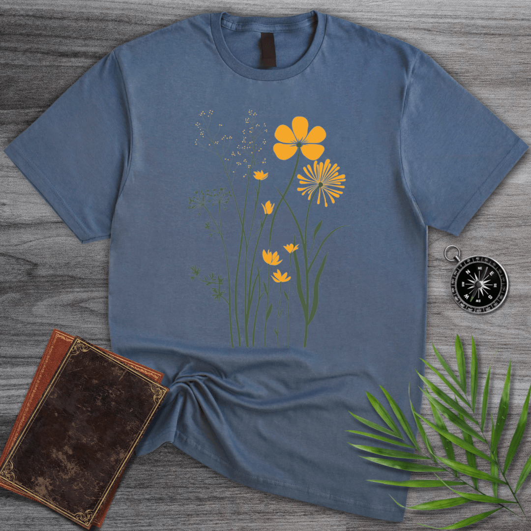 T-Shirt Heather Indigo / S Blossoming Wetland Graphic T-Shirt