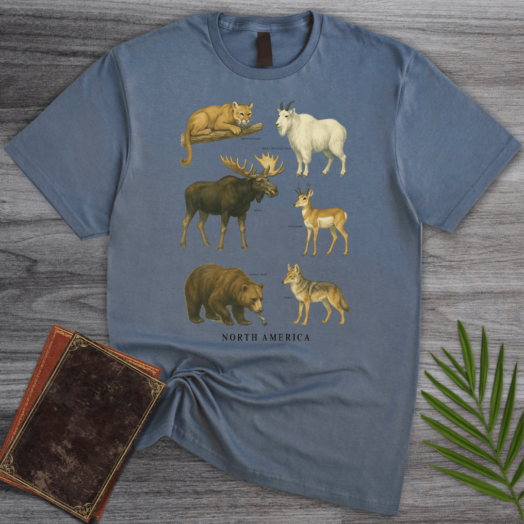 T-Shirt Heather Indigo / S Common North American Mammals T-Shirt