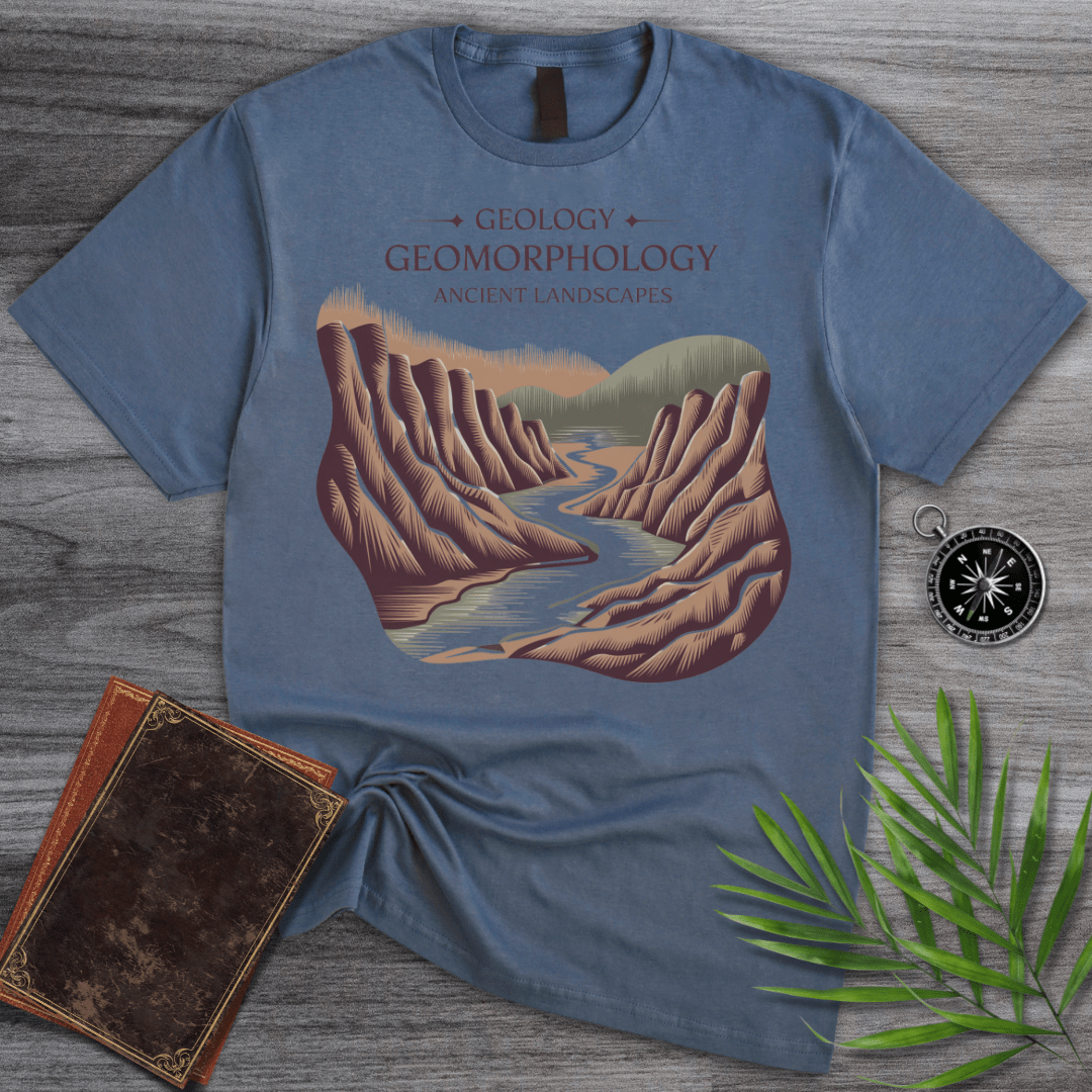 T-Shirt Heather Indigo / S Geology, Geomorphology, Ancient Landscapes T-Shirt