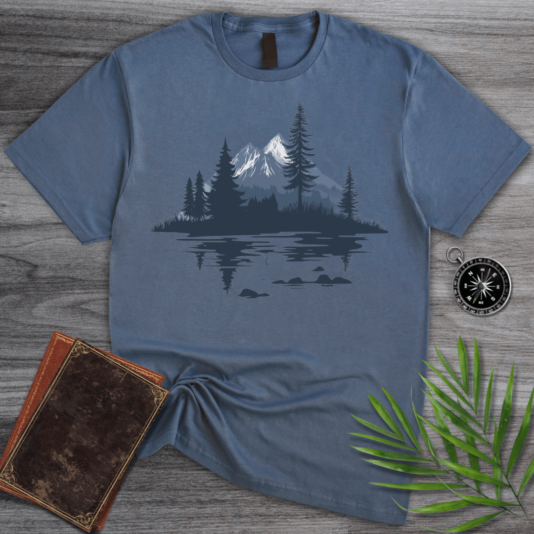 T-Shirt Heather Indigo / S Glacial Mountain Pine Landscape T-Shirt