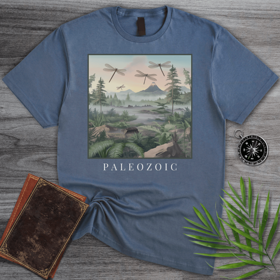 T-Shirt Heather Indigo / S Paleozoic Dawn Dragonfly T-Shirt