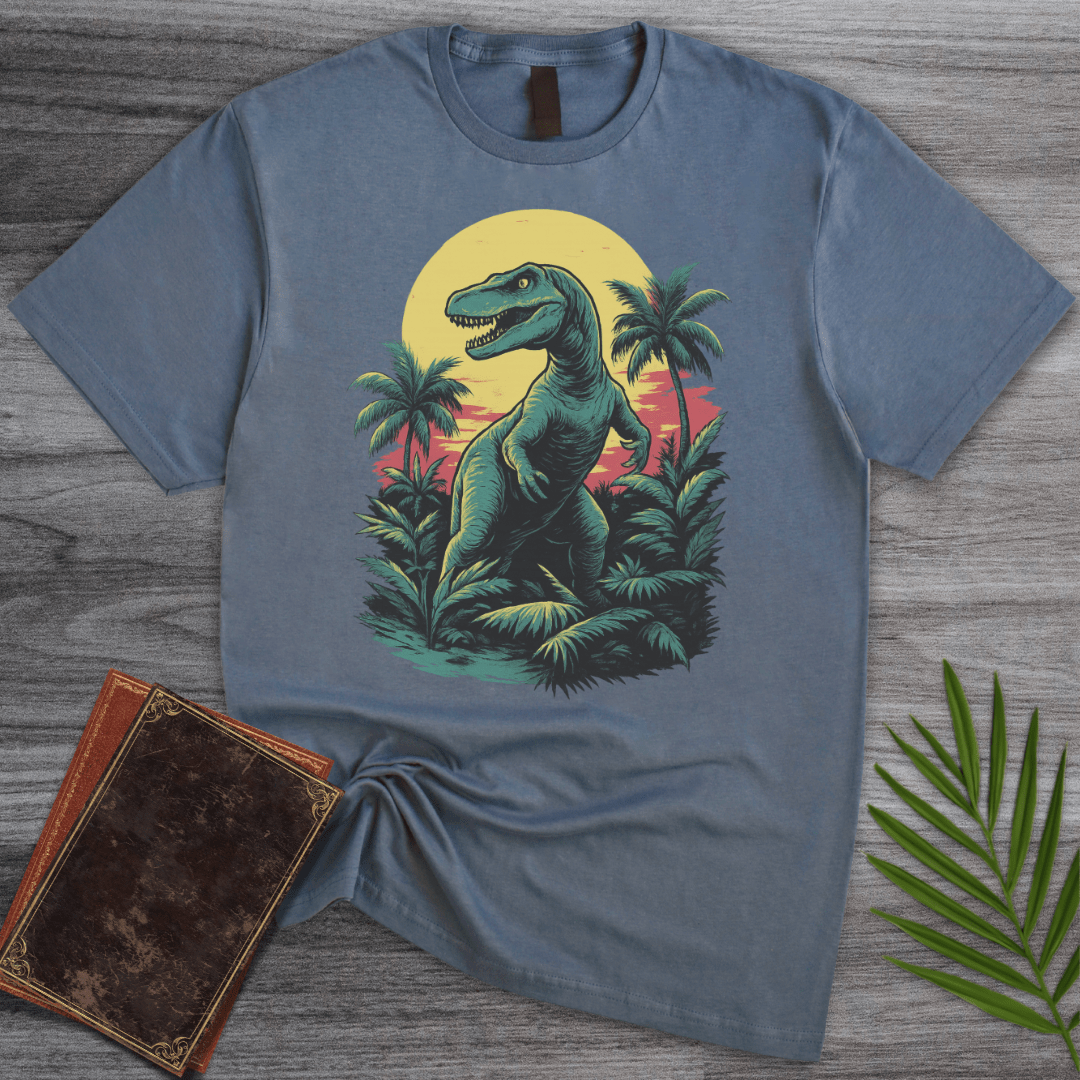 T-Shirt Heather Indigo / S Retro Mesozoic Rex T-Shirt
