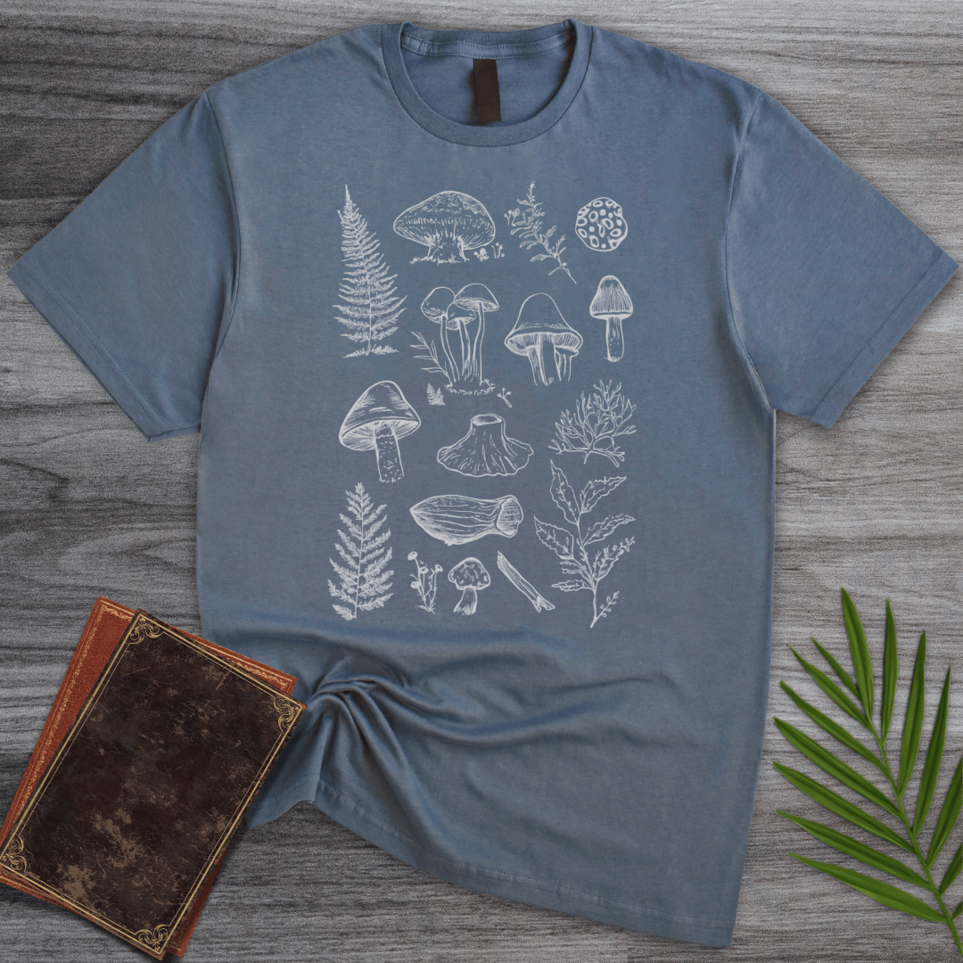 T-Shirt Heather Indigo / S Vintage Spores & Ferns T-Shirt