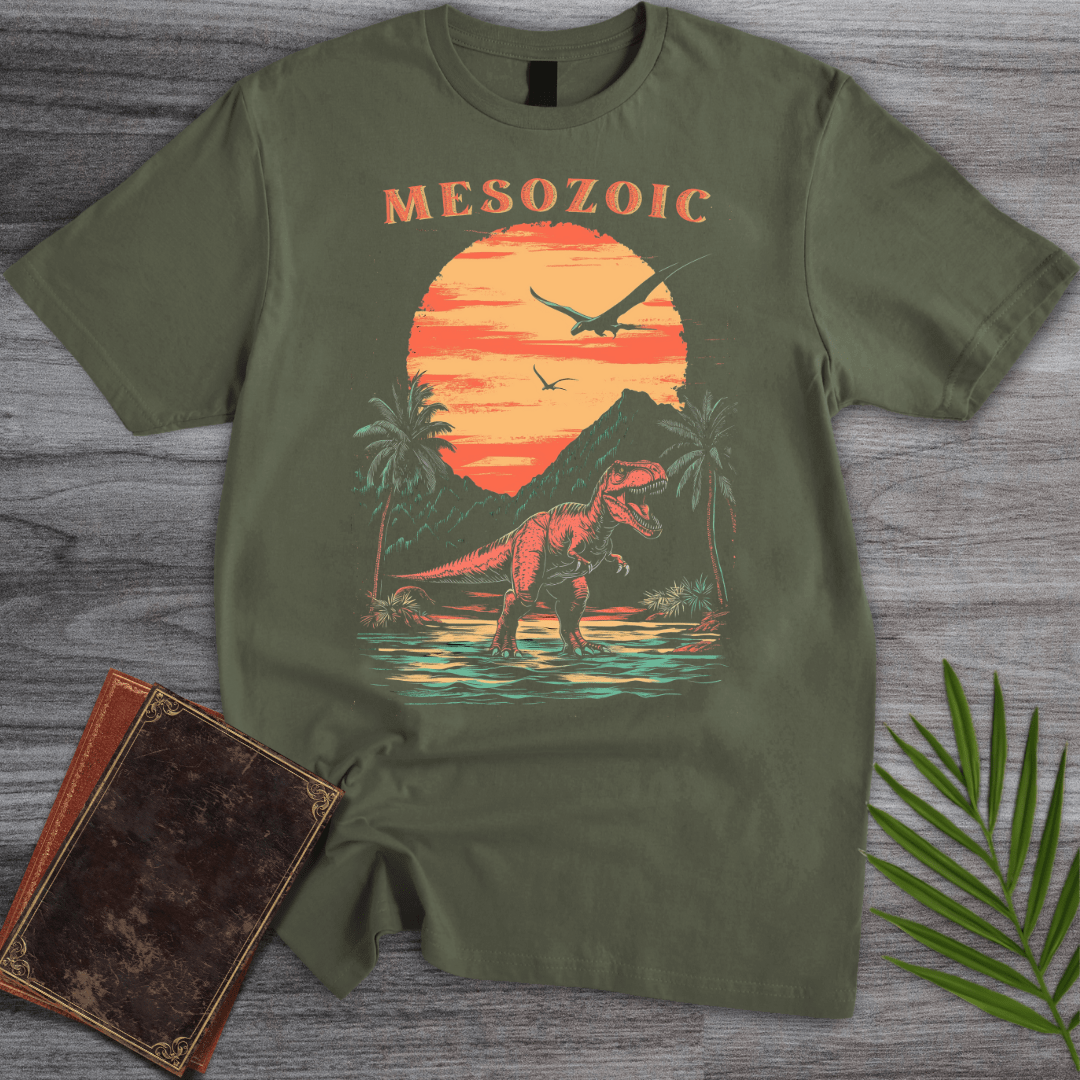 T-Shirt Military Green / S 1980's Vintage Mesozoic Rex T-Shirt