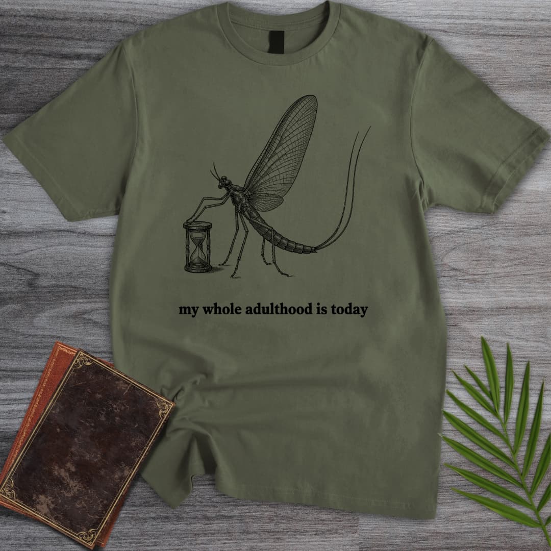 T-Shirt Military Green / S A Mayfly Life T-Shirt