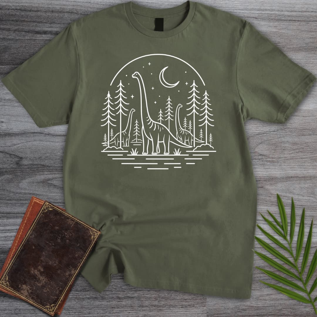 T-Shirt Military Green / S A Starry Long Neck Home T-Shirt