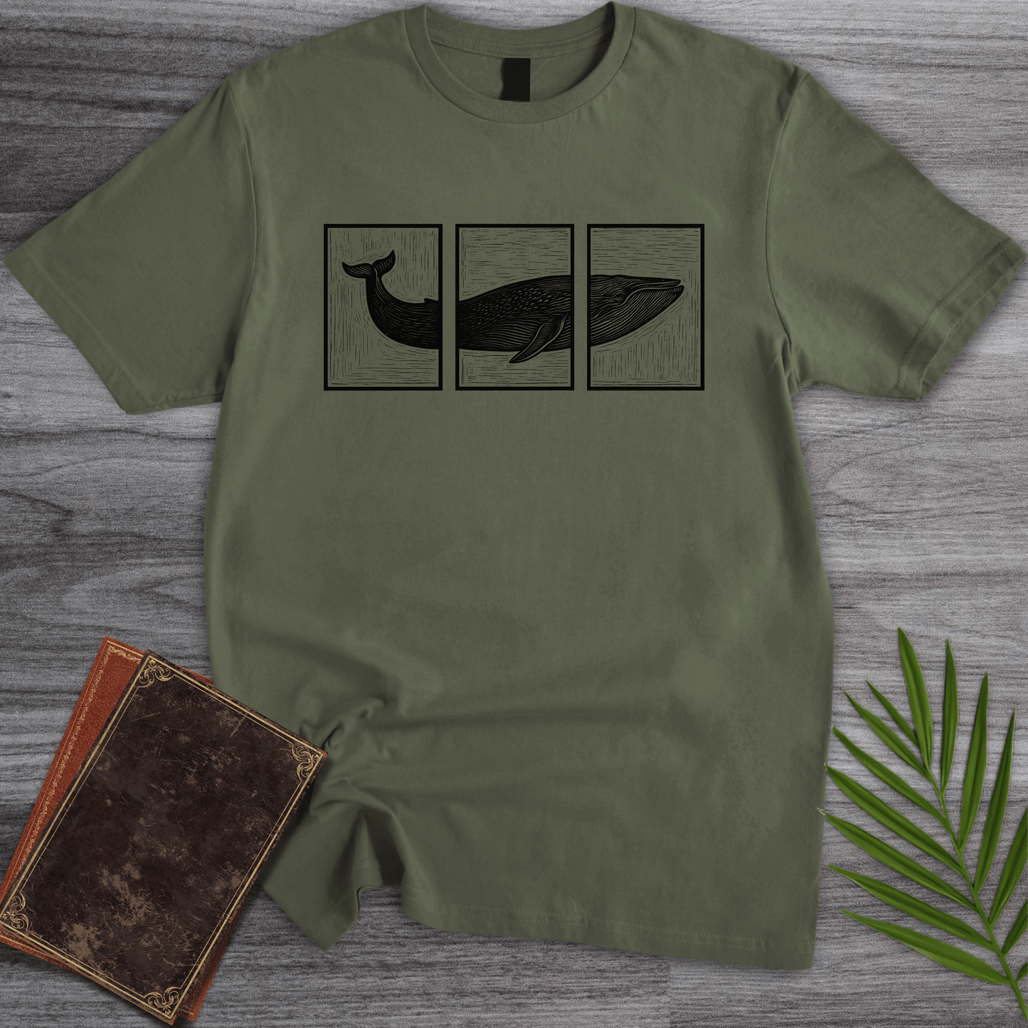 T-Shirt Military Green / S Across the Ocean Panels T-Shirt