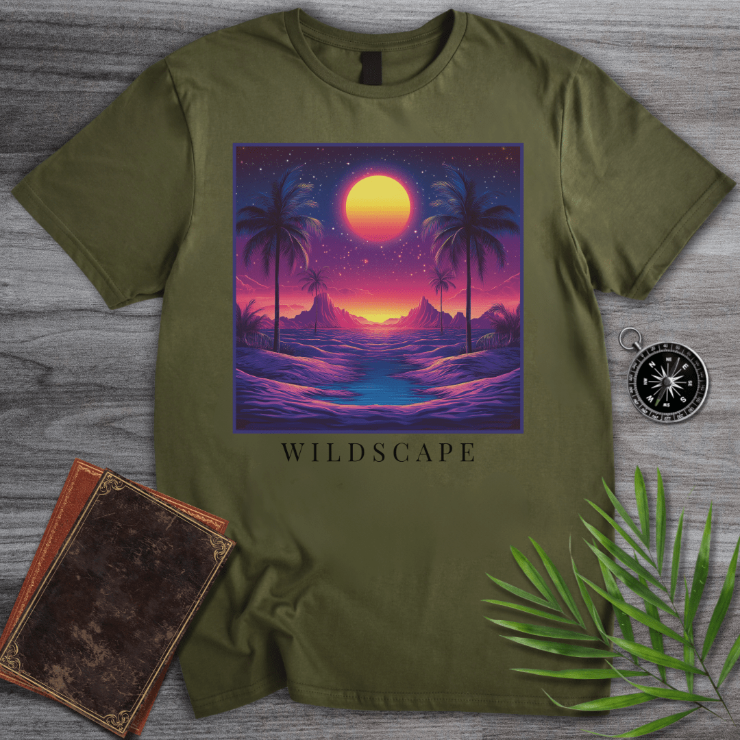 T-Shirt Military Green / S Aesthetic Neon Wildscape T-Shirt