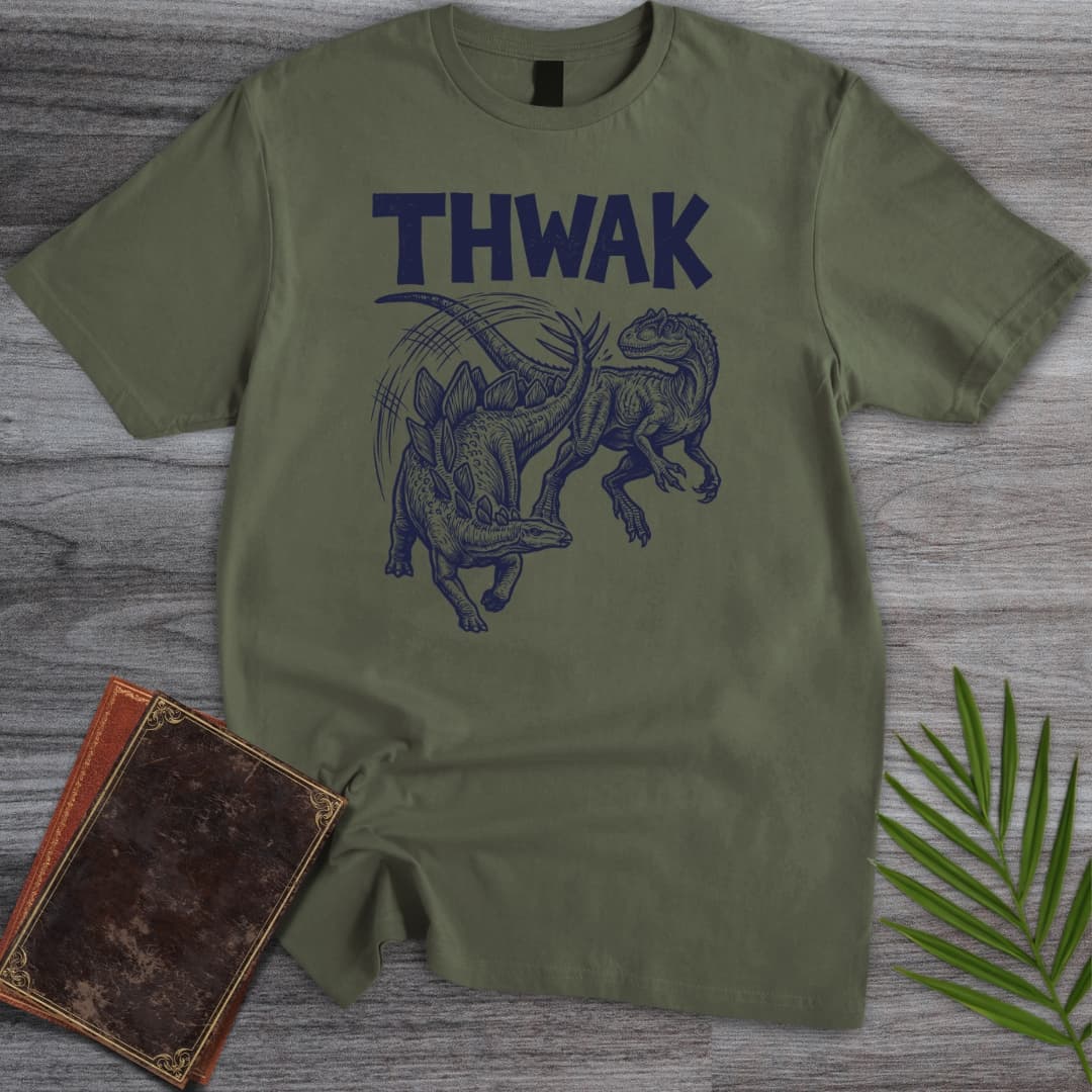 T-Shirt Military Green / S Allosaurus vs Stegosaurus THWAK T-Shirt
